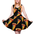 d'été décontractée pour femme, style pizza, avec t-shirt sans manches et débardeur, imprimé peinture floquée.
